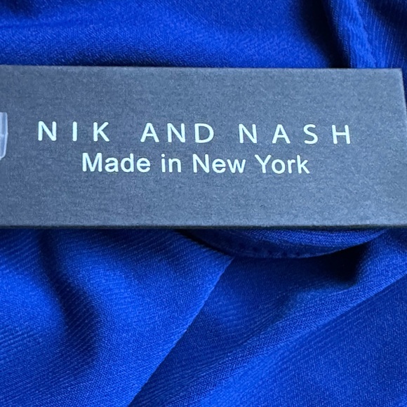 Nik & Nash New York Dress NWT Royal Blue Sleeves Sequence & Pearl Beading Sz XL. - Picture 7 of 13